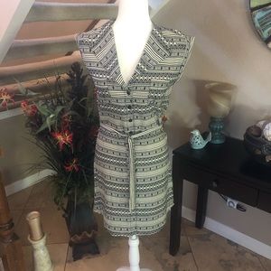Stylish JACK Geometric print rayon shirt dress M
